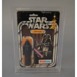 Palitoy Star Wars Darth Vader on 12B back card, signed by Dave Prowse, in acrylic case.
