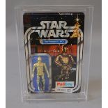 Palitoy Star Wars See-Threepio (C-3PO) on a 12B back card, signed by Anthony Daniels,