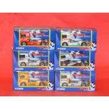 Six Corgi Truck Racing Series 1:43 scale diecast models. Boxed and E.