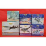 Six Corgi Aviation Archive diecast models: AA32805; AA32806; AA33705; AA32807; 8AA3209; AA32704.