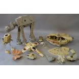 Quantity of Kenner Star Wars toys: AT-AT; Millennium Falcon; AT-ST; Ewok Glider; four mini-rigs;