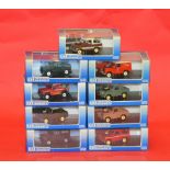 Nine Universal Hobbies Land Rover models, 1:43 scale. Boxed and overall appear E.