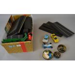 Scalextric 3 x 1980's cars together with Tri-ang track sections & some spare parts.