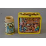 Aladdin Industries The Waltons tin lunchbox, brightly coloured and illustrated, contains flask. G.