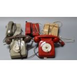 5 vintage telephones including GPO Type 706 and 1056 and others