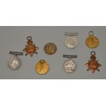 2 WW1 medal trios from Brothers in the Quigley family: 1914-15 Star,