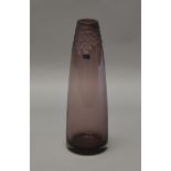 A purple Caithness vase. Height 37cm.