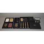 3 Royal Mint cased proof collections including "2008 Silver Proof" set together with a 6 coin Royal