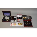 6 Assorted cased coin sets including 1787 Shilling, Silver Denier, 3 Victorian 3d,