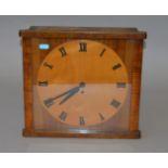 An Art Deco era wooden wall clock marked "Foreign",