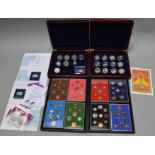 A collection of part complete London Mint silver proof coins sets and various related certificates