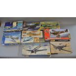 10 assorted model kits including Airfix,Matchbox and Pro Modeller,