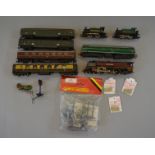 OO Gauge. 4 x unboxed locomotives, one missing tender.