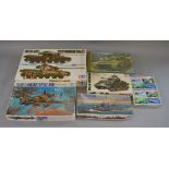 7 Tamiya and LEE model kits including mostly aviation and military examples (Contents not checked)