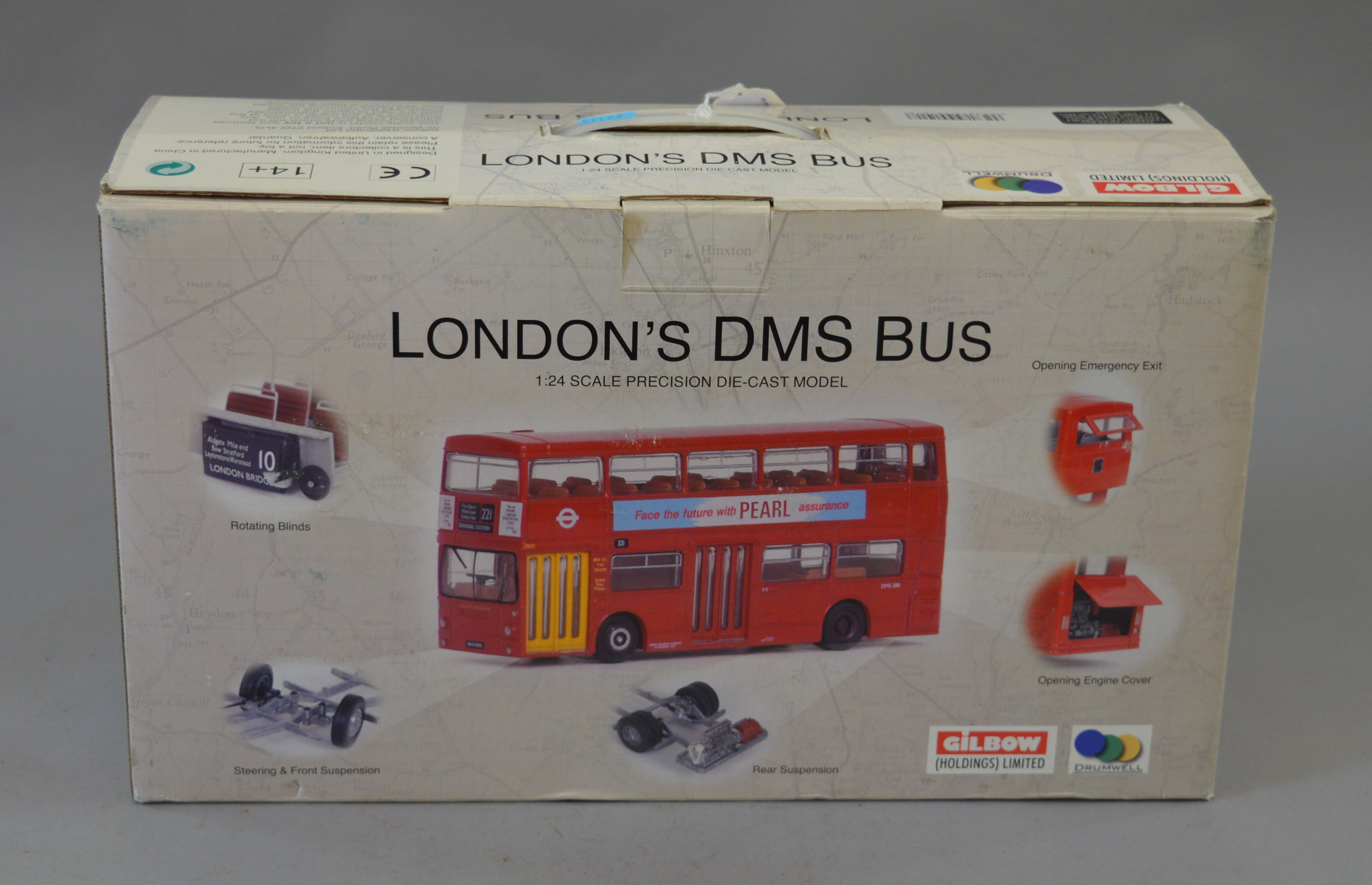 A 1:24 boxed Gilbow London DMS Bus