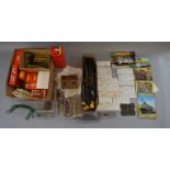 OO Gauge. Hornby. Quantity of track pieces, points & boxed/unboxed buildings & accessories.