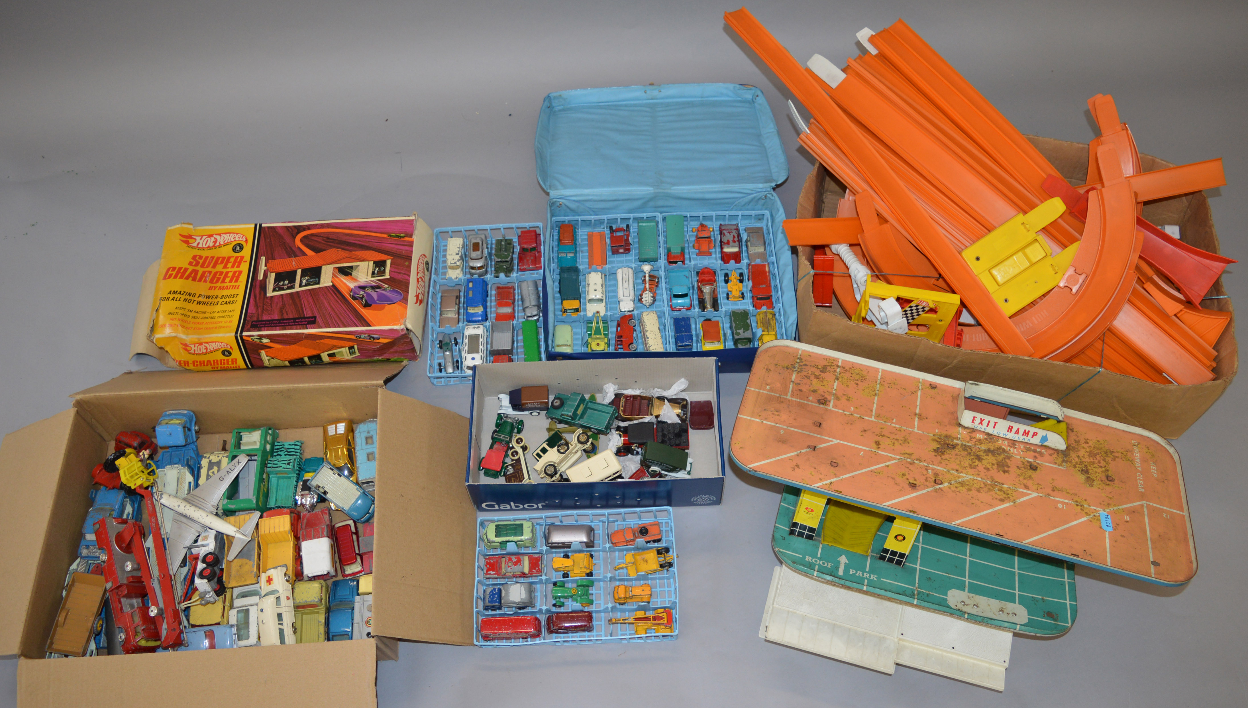 A mixed lot of playworn diecast including Dinky, Spot On, Corgi,