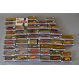 Approx 45 Matchbox Dinky Collection models, some yellowing and crushing to boxes.