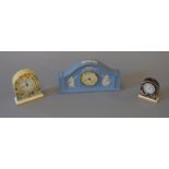 3 Wedgwood clocks including a Jasperware example.