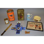 Interesting mixed lot including an early 20th century sewing box (s/d),