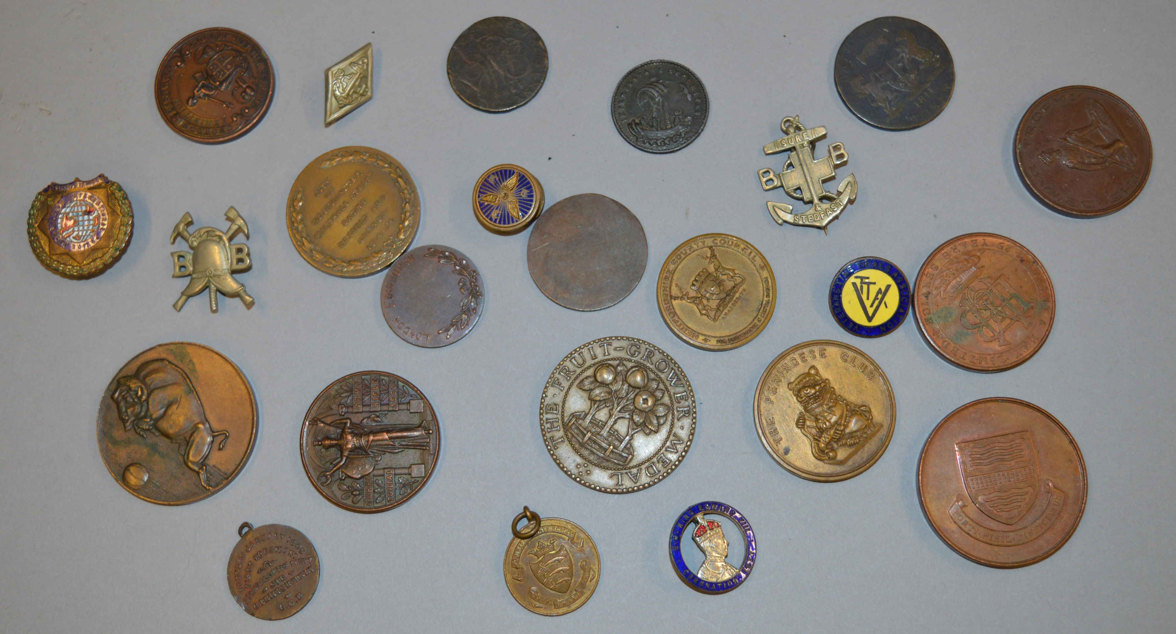 An interesting collection of bronze medallions,