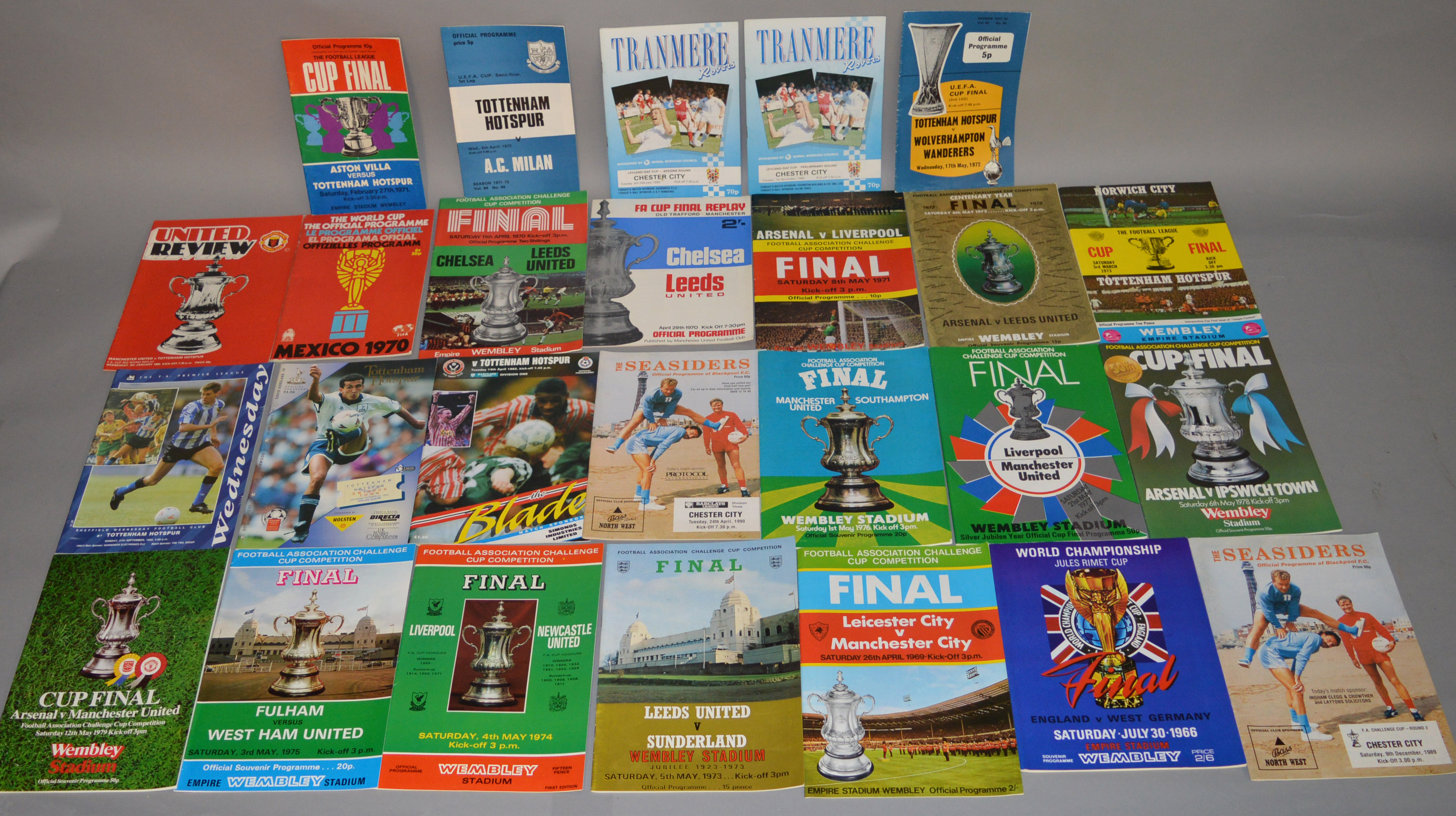 A mixed lot of assorted football memorabilia including FA and other Cup finals and semi finals