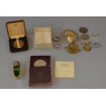 Mixed lot including hallmarked gold and silver items,