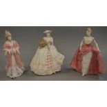 3 Coalport limited edition ladies figures: Lady Harriet; Millennium Debut; Rose.