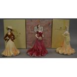3 Coalport ladies figures: Ladies of Fashion Joan and Jenny together with Limited Edition Flower