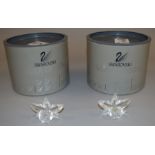 2 Swarovski Crystal flowers: No. 200287; No. 200280, both boxed.