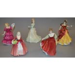 5 Royal Doulton ladies figures: HN3703; HN4202; HN1537; HN2832; HN3447.