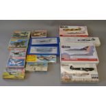12 x Assorted model aircraft kits. Plastic & balsa. Contents unchecked, however some sealed.