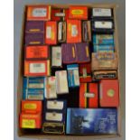 OO Gauge. Approx 35 x empty locomotive & coach boxes. All with inserts.