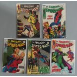 5 Marvel Comics Amazing Spider-Man Nos. 65, 66, 67, 68, 69.