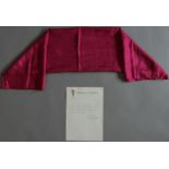 Elvis Presley worn maroon scarf given personally to Judy, Sonny West's wife.