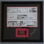 James Bond "The Living Daylights" production used storyboard framed and mounted with descriptive