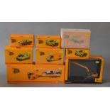 Eight boxed Corgi 'JCB' vehicles including CC13237 DAF XF Space Cab Exhibition Unit complete with