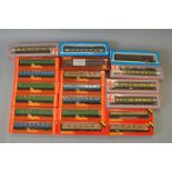 OO Gauge. 20 x boxed coaches. Various manufacturers & liveries.