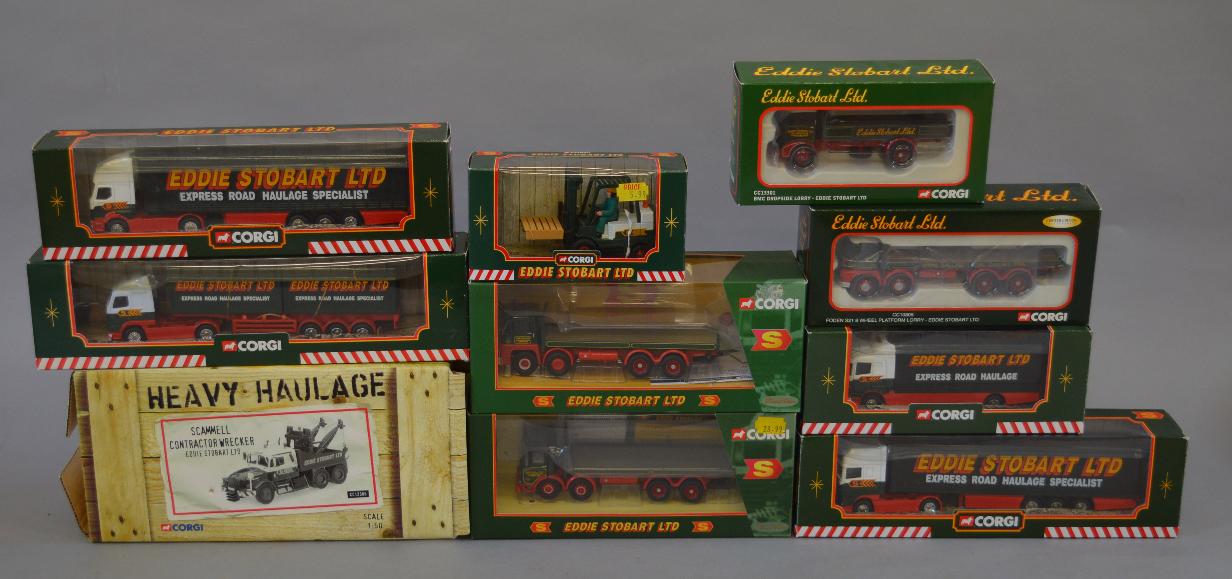 Ten boxed Corgi Eddie Stobart trucks,