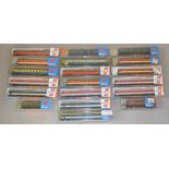 N Gauge. RoCo. 19 x Coaching stock. Various liveries. Overall VG in G boxes.