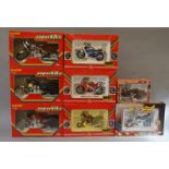 Guiloy (Spain) 5 x 1:10 scale & 3 x 1:6 scale motorcycles.