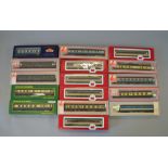 OO Gauge. 16 x Assorted boxed coaches. Various liveries & manufacturers. All G/VG boxed.