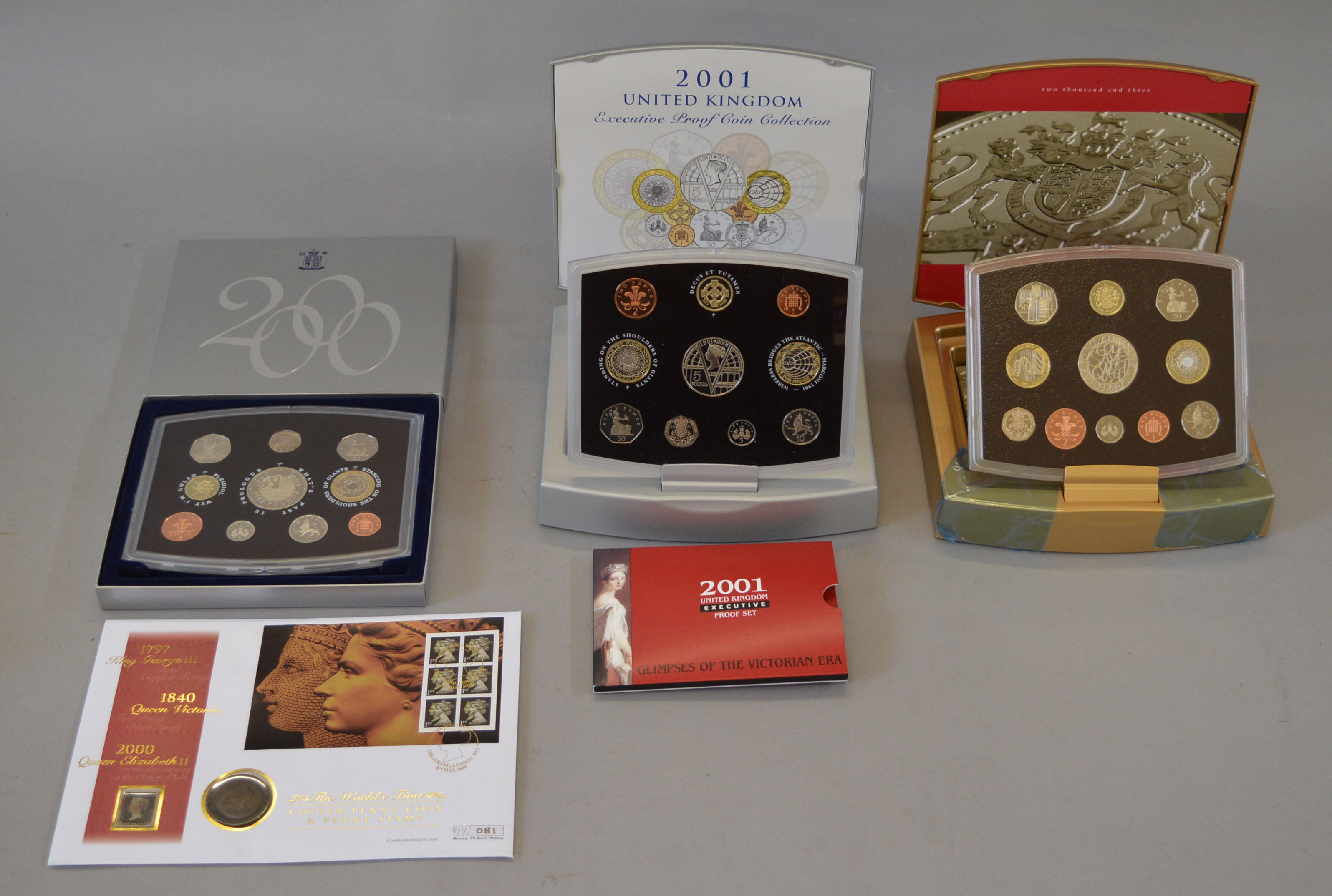 Two Royal Mint Executive proof sets dated 2001 & 2003,