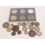 Five Victorian Silver crowns together with various other Silver earlier coins