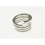 An 18ct H/M white gold GUCCI nail ring, size O, approx weight 16.