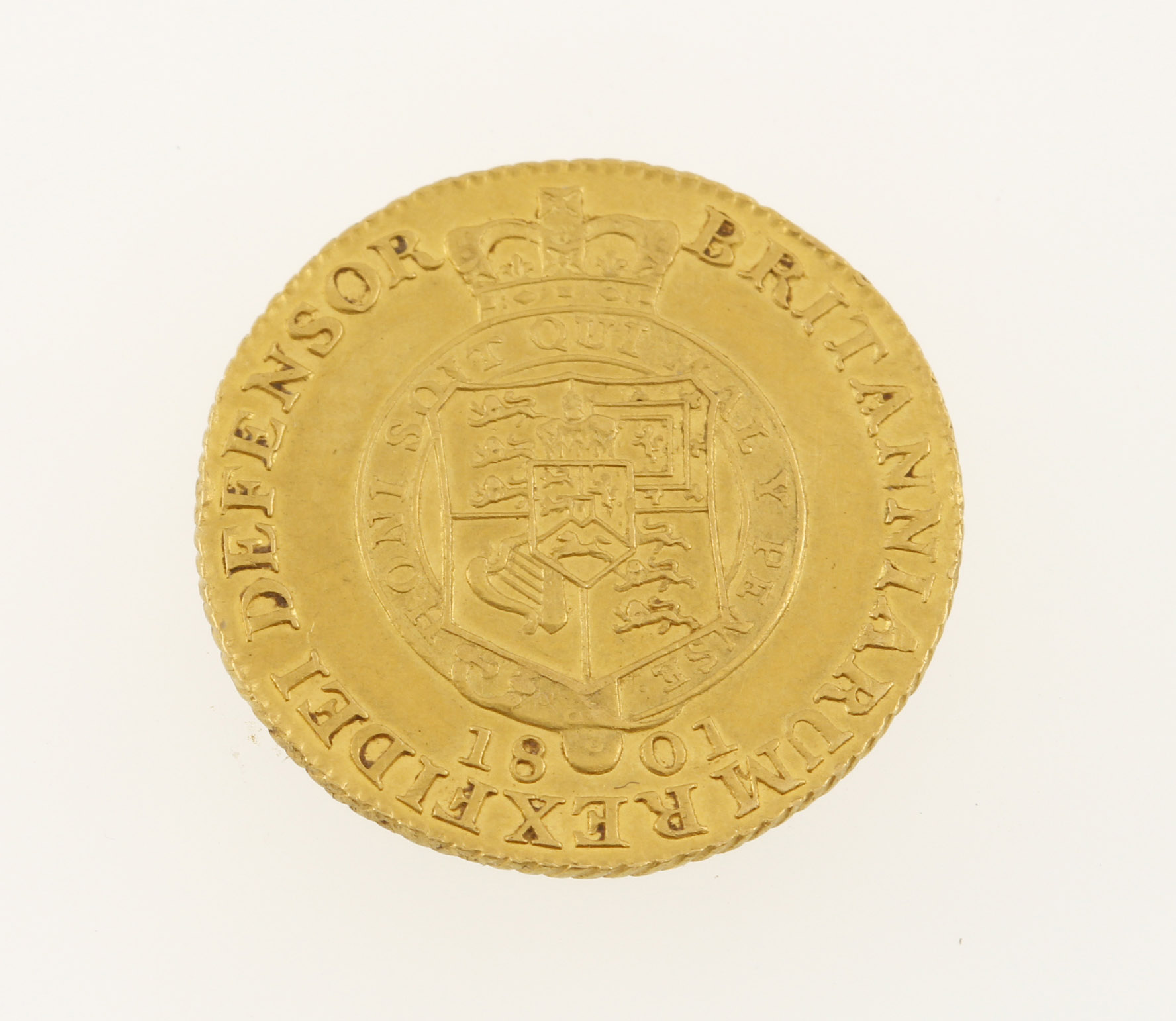 A George III half-guinea dated 1801, - Image 2 of 2