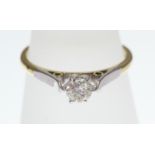 An 18ct H/M diamond solitaire ring, Approx diamond weight 0.35ct, Size Q, approx 3.
