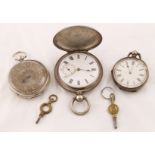 A silver cased pocket watch with silver dial, movement signed Fanny Beers Coventry H/M London 1867,