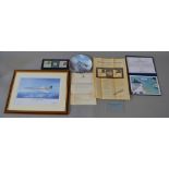 Concorde related memorabilia to include framed limited edition signed print by Tony Hansard,