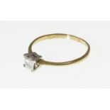 An 18ct H/M princess cut diamond solitaire ring, Approx diamond weight 0.33ct, Size O, approx 1.